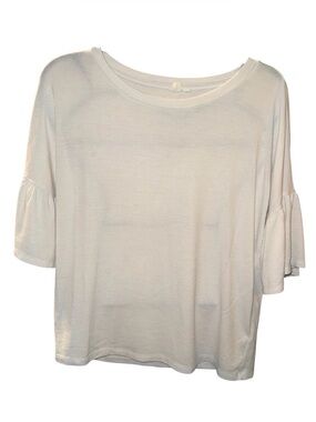 GAP White Ruffle Sleeve Tee